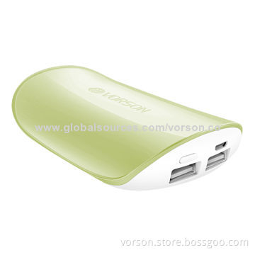 Fashionable Power Bank, Original Design, 6,000mAh with Bi-color Injection Mold and Dual-USB Output